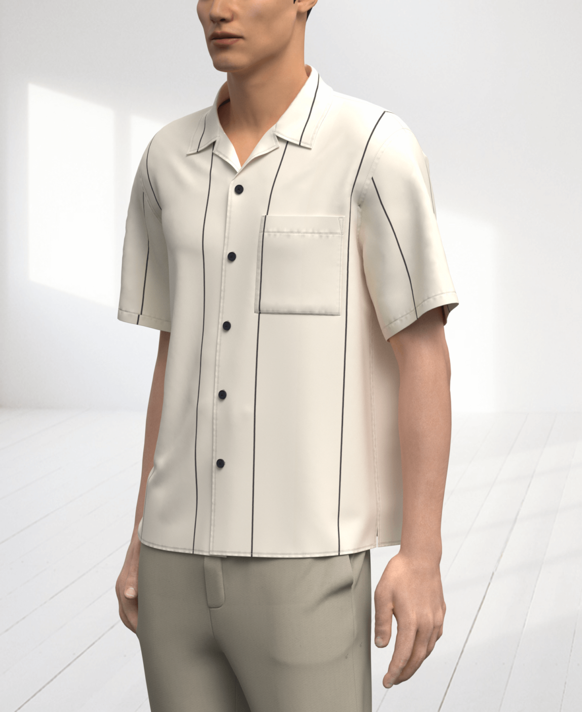 California Regular Fit Dobby Weave Striped Twill Men's Shirt
