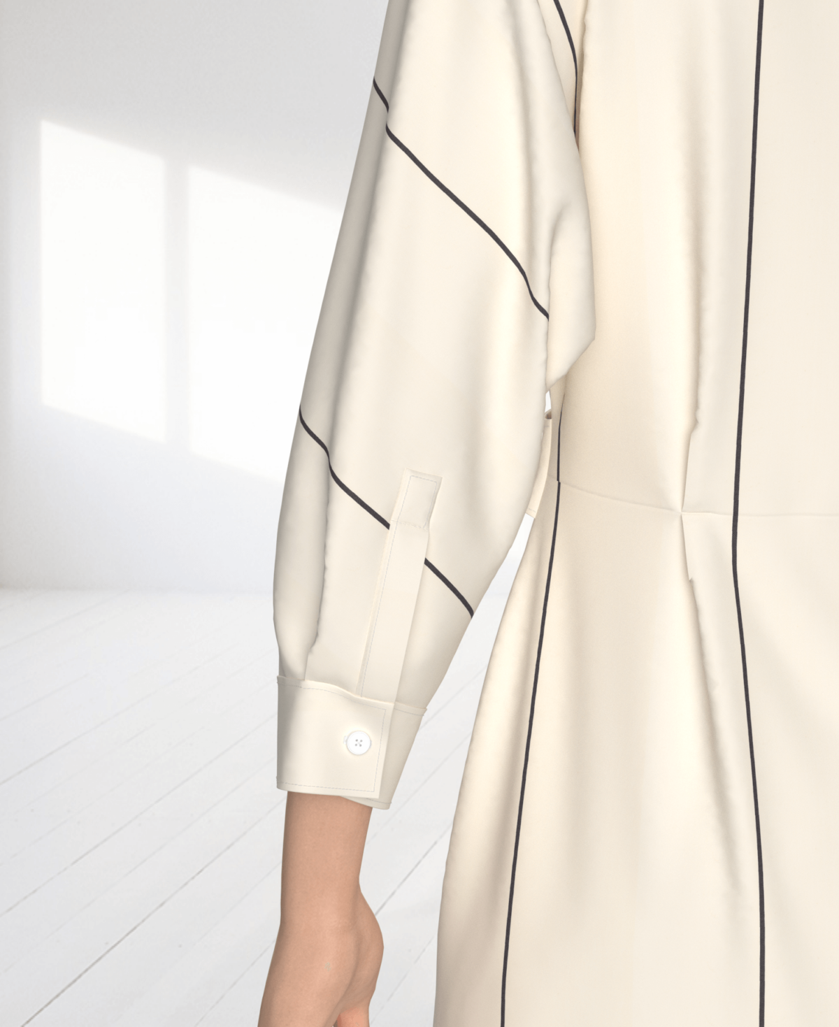 Capri Mini Çizgili Kadın Gömlek Elbise